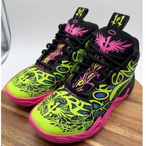 PUMA x LAMELO BALL MB.04 Heem Kid's Size 5 1/2 Sneaker Neon Pink Green   0472